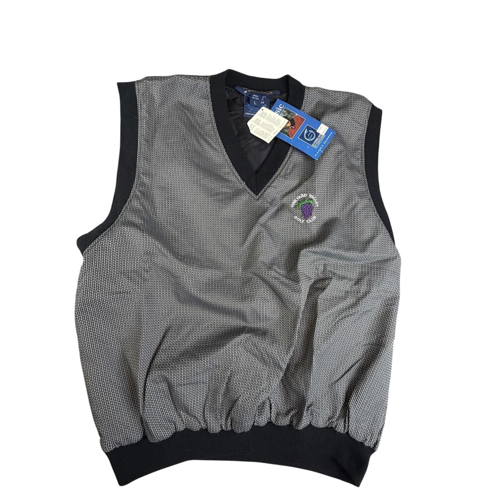 Sunderland Of Scotland Classic Vest Mens Large Gray Golf Windbreaker Grape Logo
